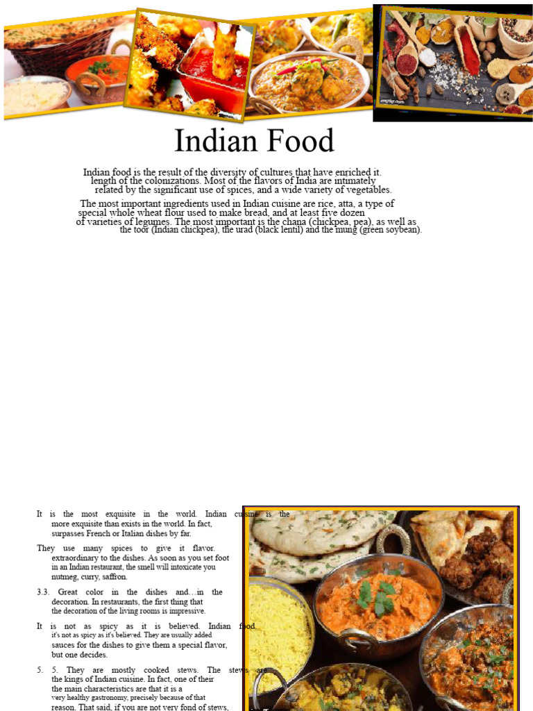 Exploring Indian Cuisine: Flavors & Dishes | PDF