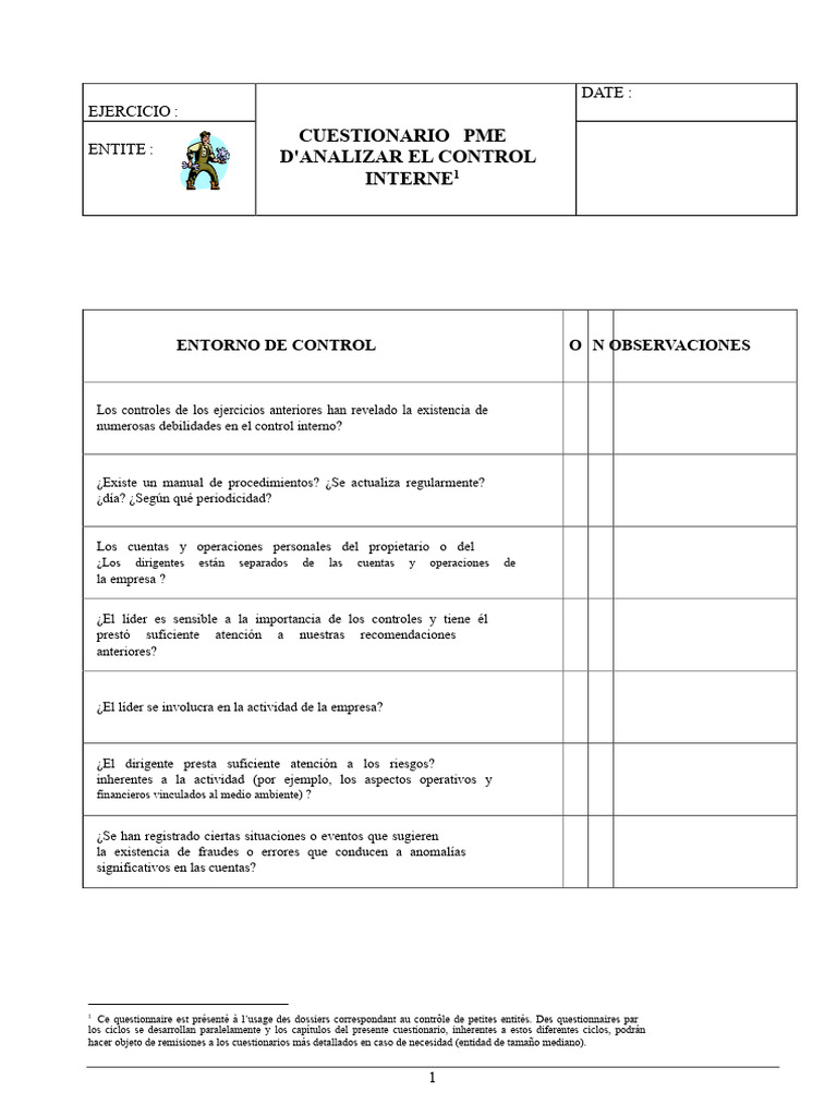 Cuestionario Pme Análisis Control Interno | PDF | Contabilidad ...