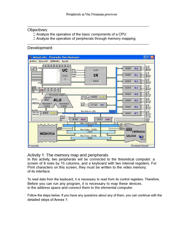 Peripherals in Von Neumann CPU Simulation | PDF | Computer Program ...