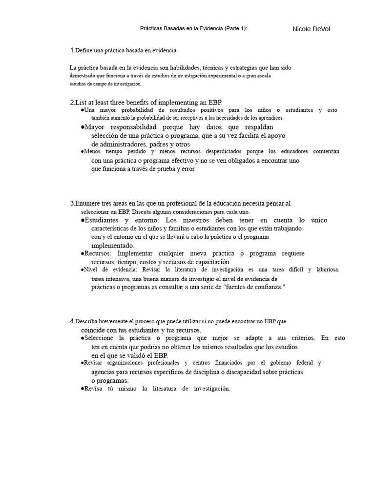 Prácticas Basadas en Evidencia en Educación | PDF | Salón de clases ...