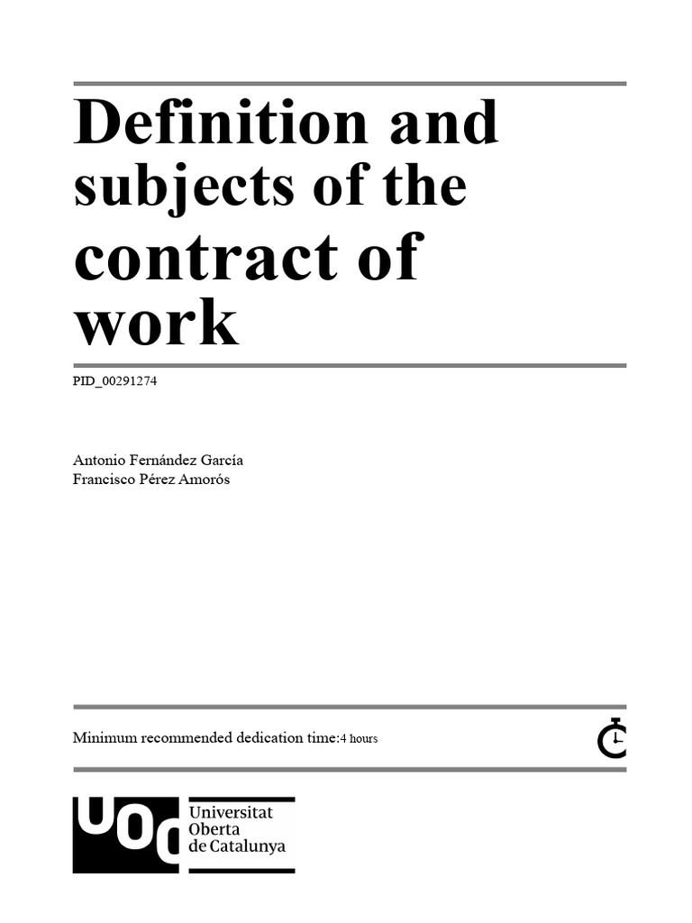Employment Contract: Definition & Subjects | PDF | Employment | Labour Law