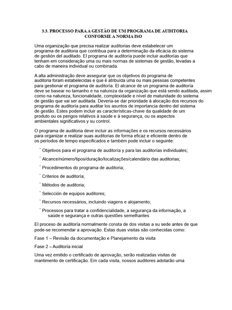 Gestão de Programa de Auditoria ISO | PDF | Qualidade (negócios ...