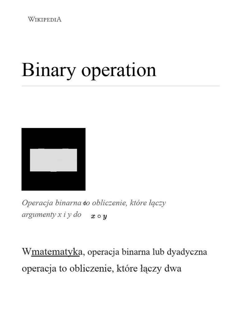 Operacja Binarna - Wikipedia | PDF