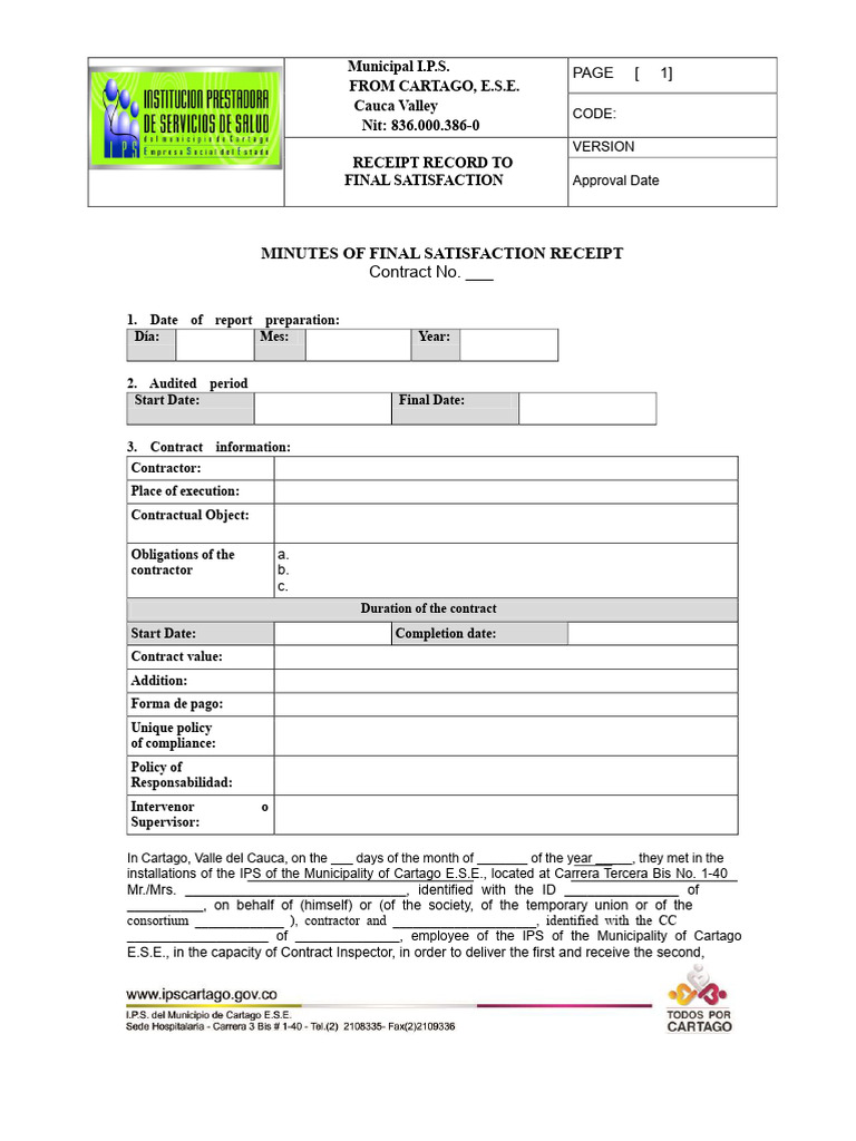 Final Satisfaction Receipt for Contract | PDF | Business