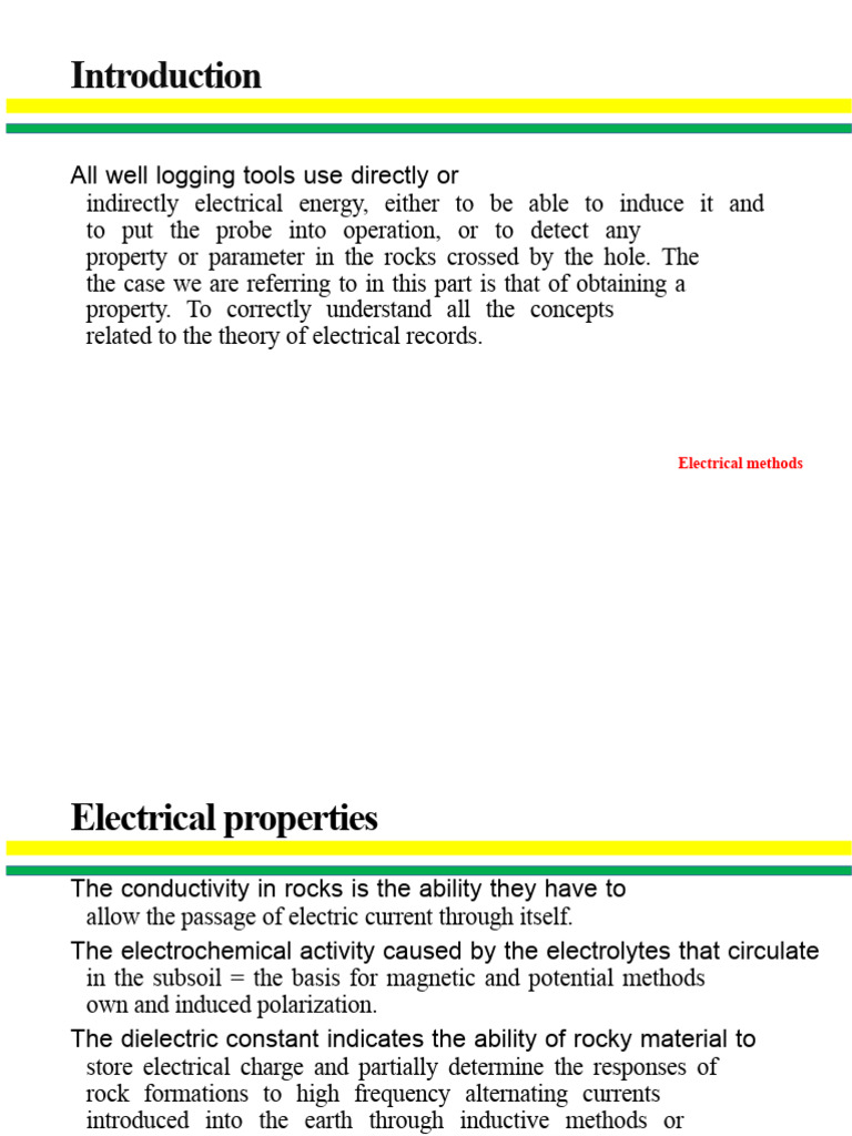 Understanding Electrical Logging Methods | PDF | Electrical Resistivity ...
