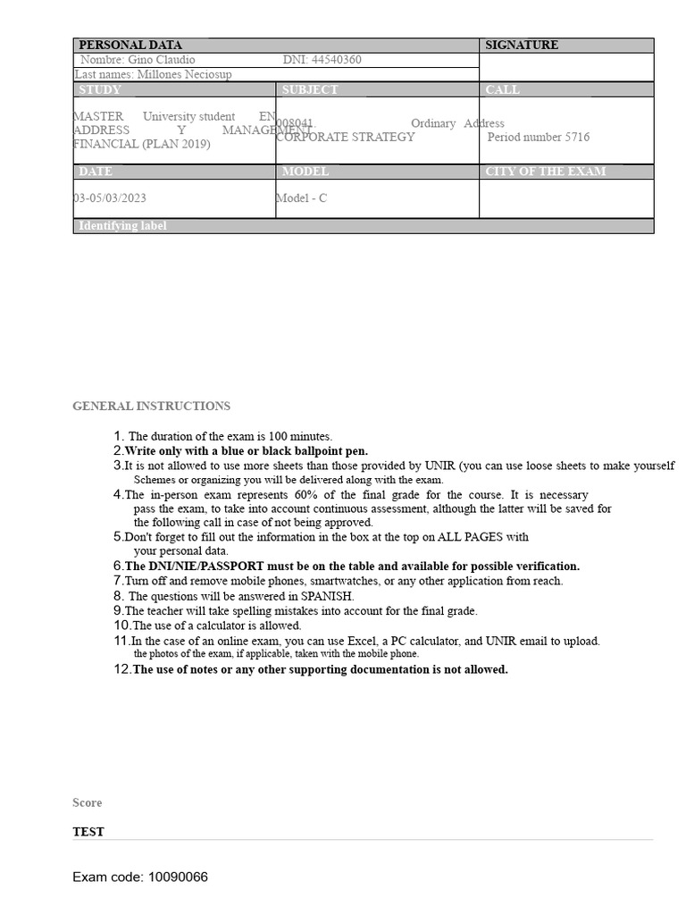 Online Strategic Case Study Exam Guide | PDF | Competitive Advantage ...