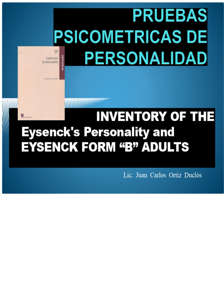 Eysenck Personality Inventory Overview | PDF | Extraversion And ...