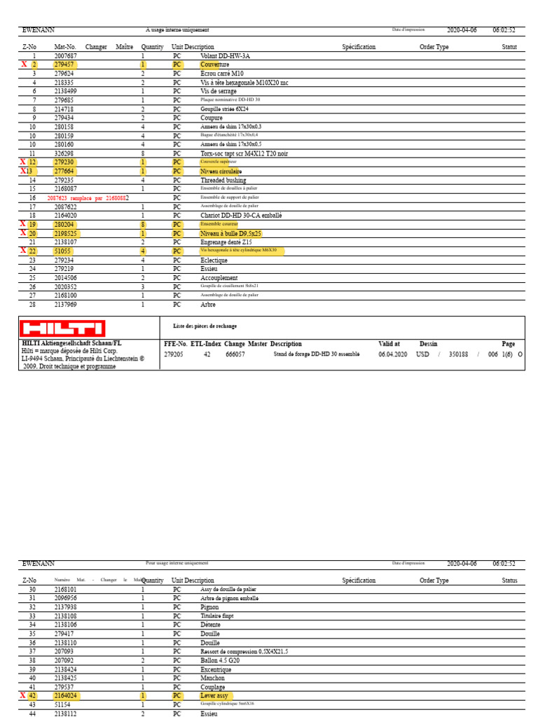 Liste de pièces DD-HD 30 Hilti | PDF