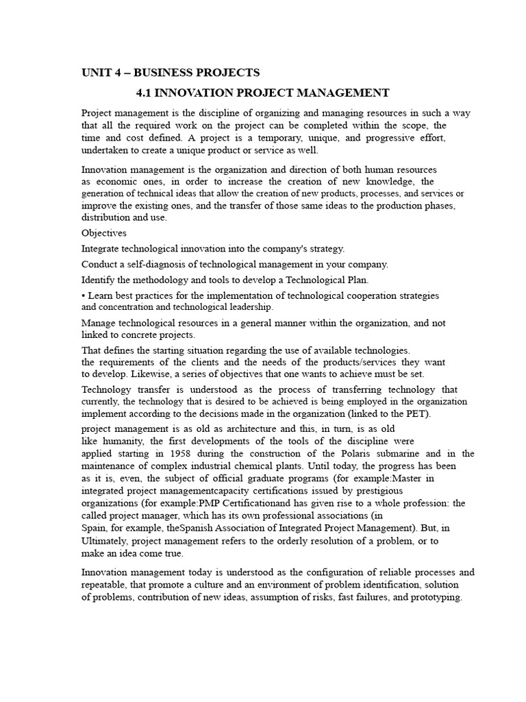 Innovation Project Management Guide | PDF | Innovation | Project Management