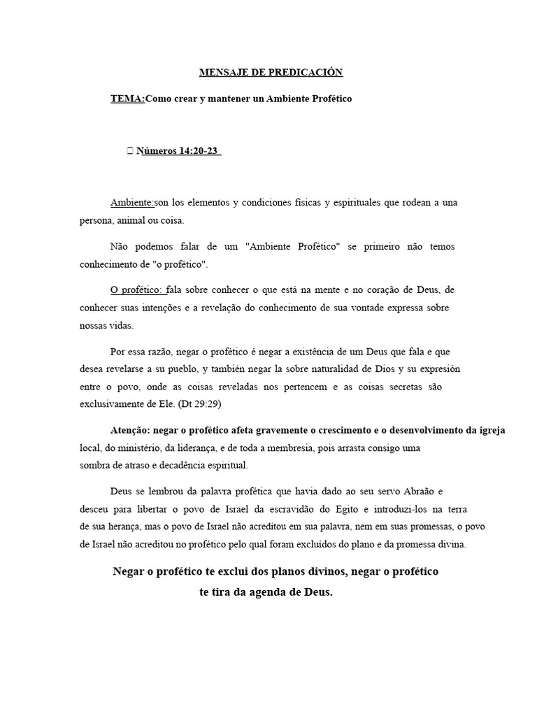 Como Criar e Estabelecer Um Ambiente Profético | PDF | Revelação | Deus