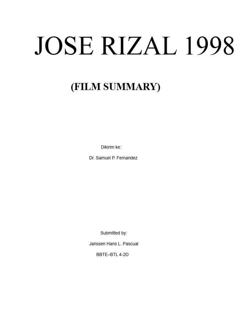 Film Jose Rizal: Kisah Pahlawan Filipina | PDF