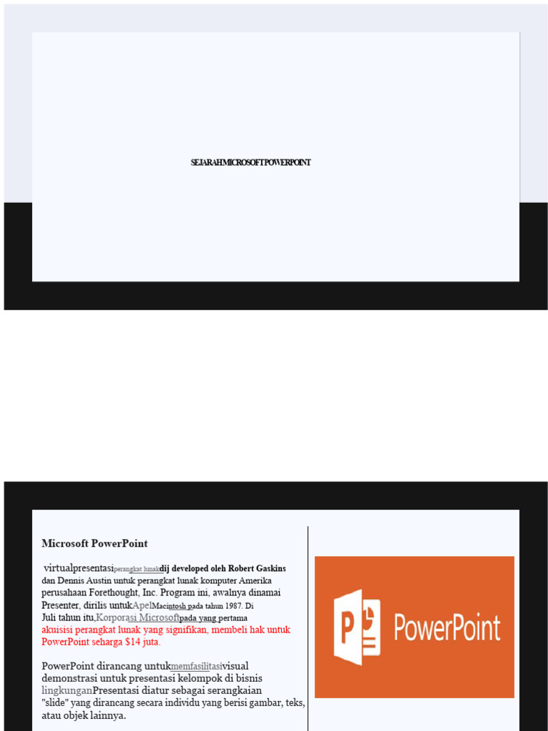 Sejarah Microsoft PowerPoint dari 1987 hingga 2021 | PDF
