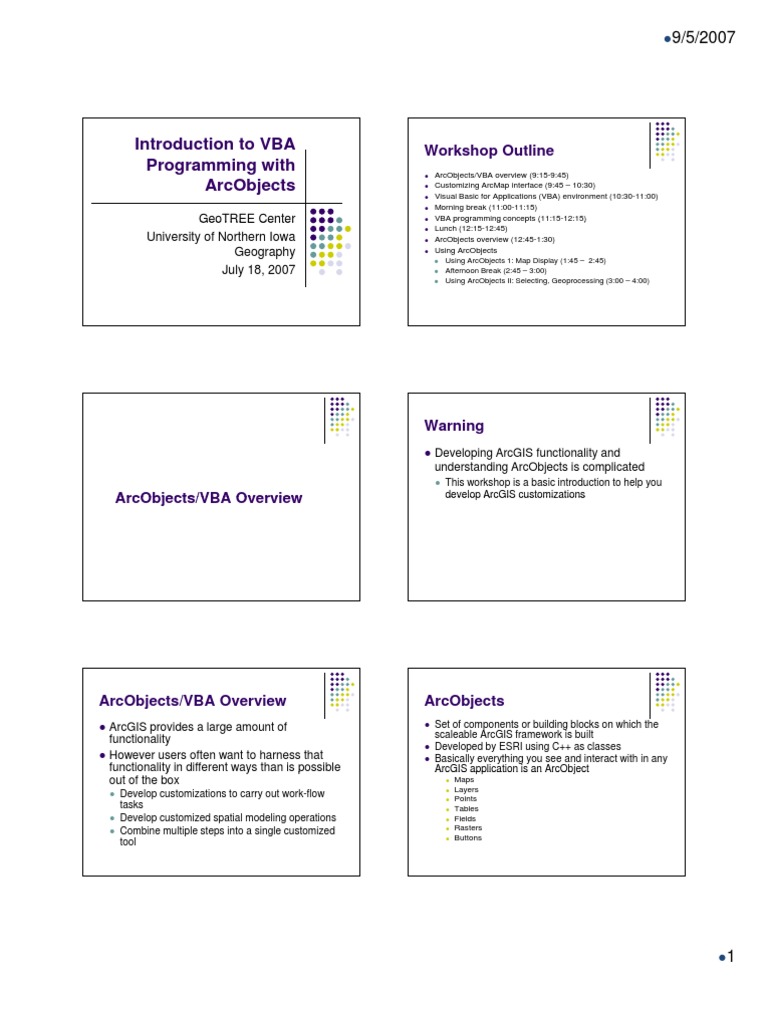 ArcObjects & VBA for GIS Developers | PDF | Arc Gis | Visual Basic For ...