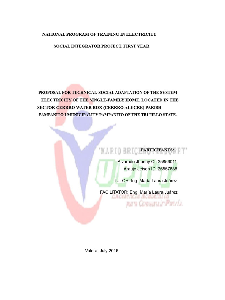 Electrical System Proposal for Cerro Alegre | PDF | Electrical Wiring ...