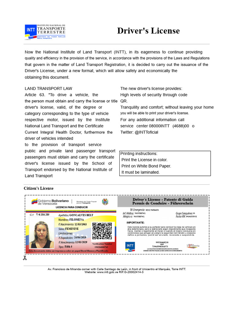 License | PDF | Driver's License | Land Transport