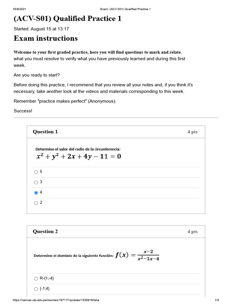 Exam - (ACV-S01) Qualified Practice 1 | PDF