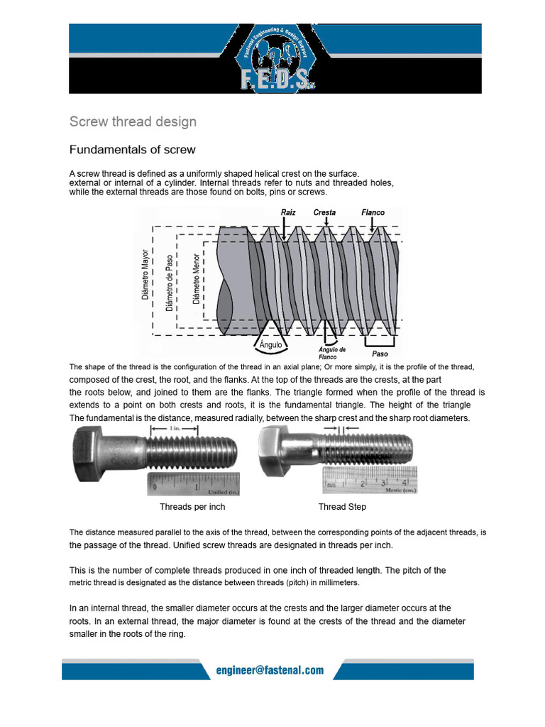 Screw Thread Design Fundamentals | PDF | Screw | Mechanical Engineering