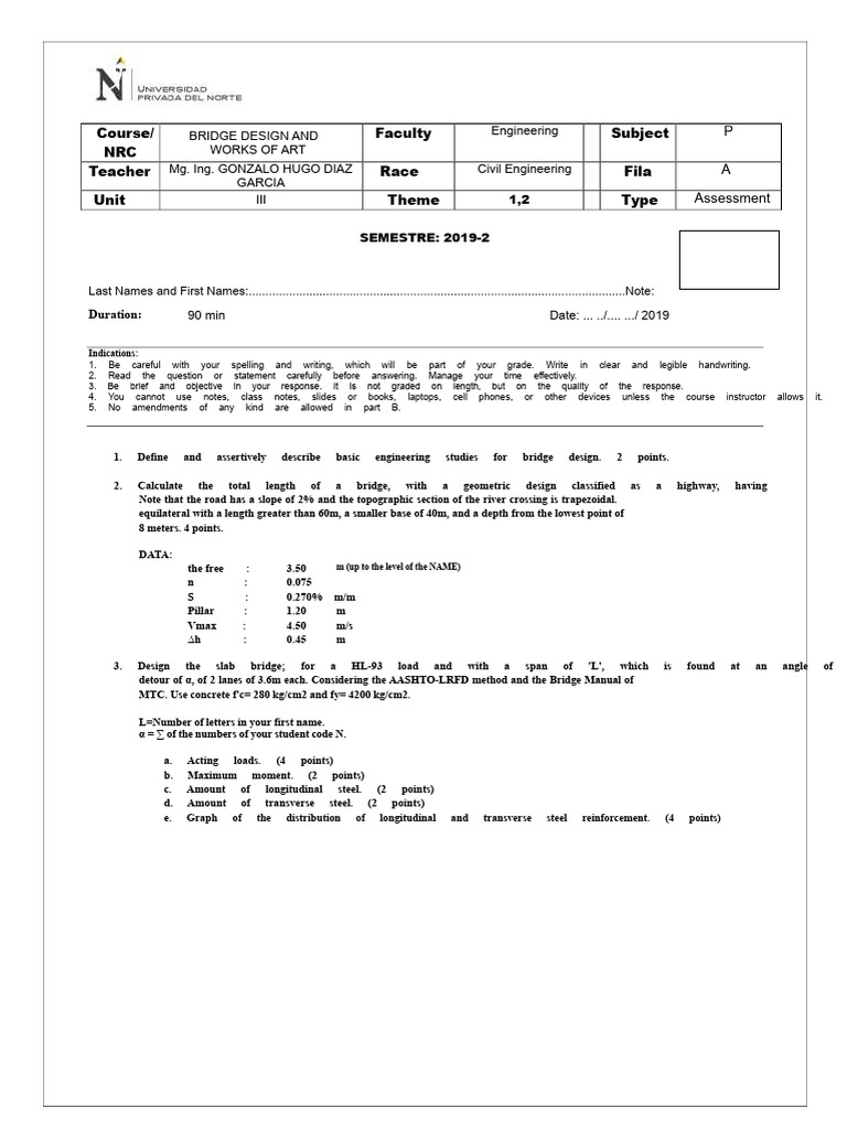 Bridge Design Assessment Guide | PDF
