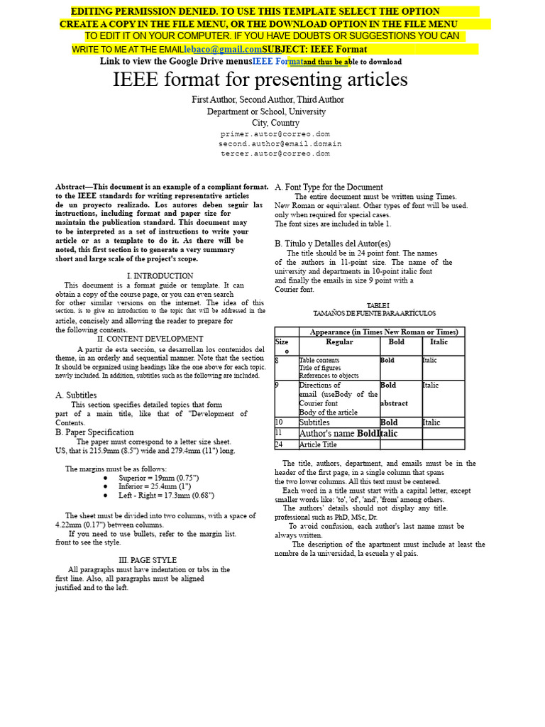 IEEE Article Format Guide | PDF | Paragraph | Typefaces