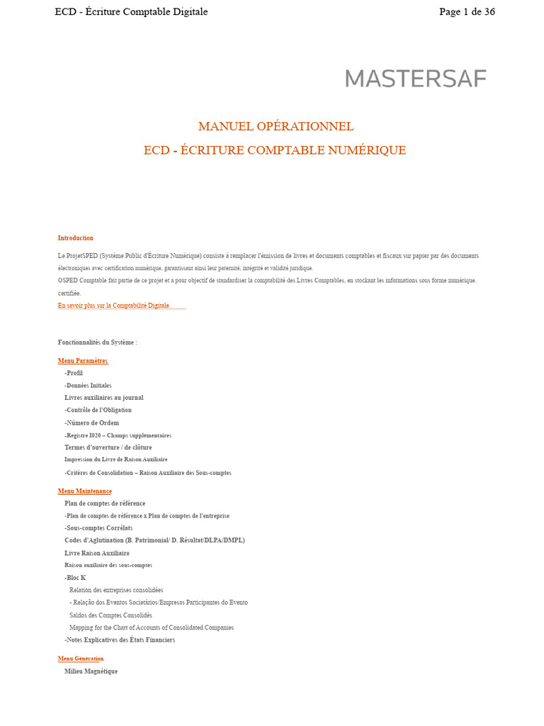 Manuel de l'Ecriture Comptable Numérique | PDF | Comptabilité | Fichier ...