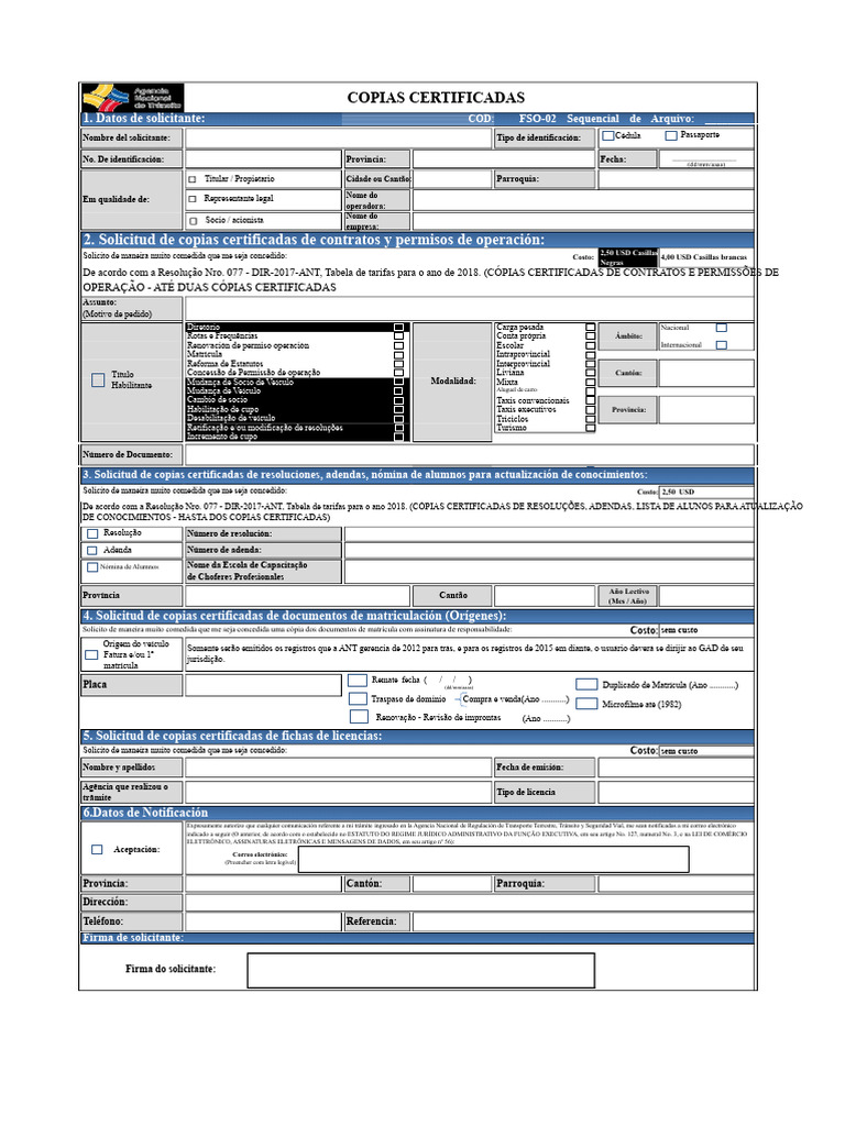 Solicitação de Cópias Certificadas de Documentos | PDF | Veículos ...