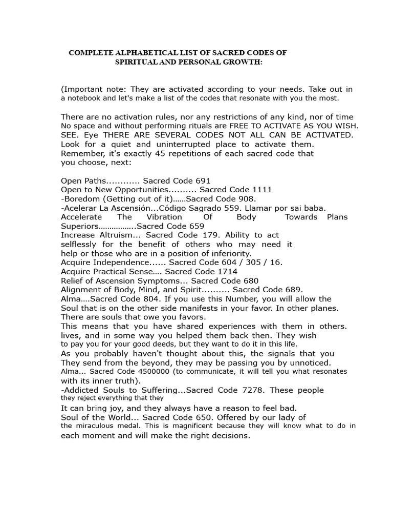 Sacred Codes for Spiritual Growth | PDF | Mary, Mother Of Jesus | Mind