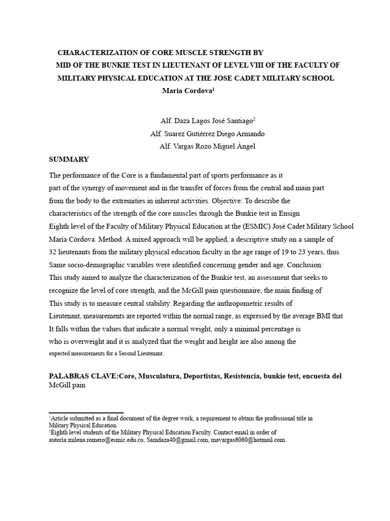 Bunkie Test - Final Article | PDF | Stimulus (Physiology) | Body Mass Index
