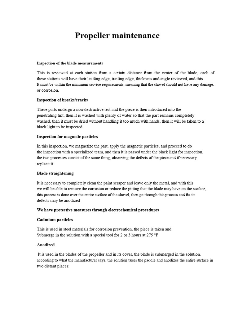 Propeller Maintenance: Inspection of The Blade Measurements | PDF ...