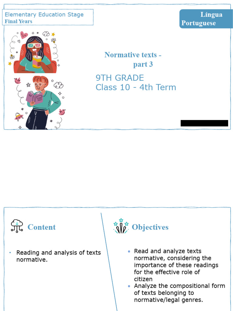 9Th Grade Class 10 - 4th Term: Normative Texts | PDF | Paragraph ...