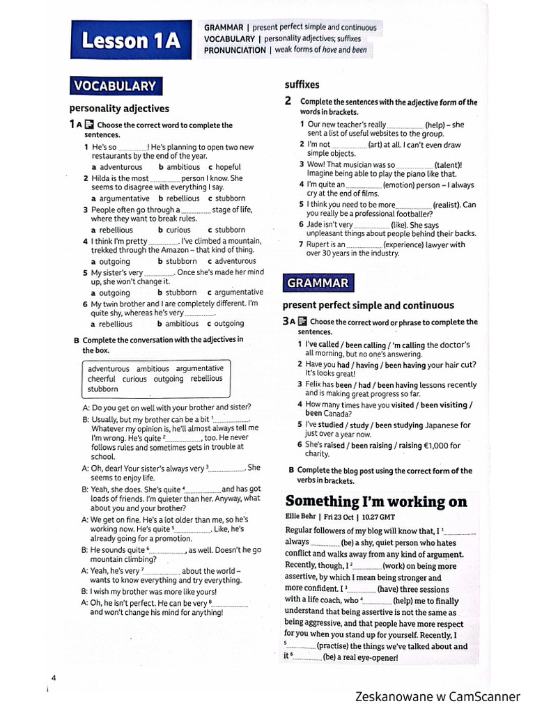 2025-10-19 - Unit 1A - Workbook | PDF