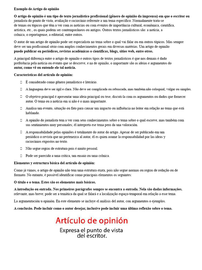 Artigo de Opinião: Estrutura e Temas | PDF | Desperdício | Jornalismo