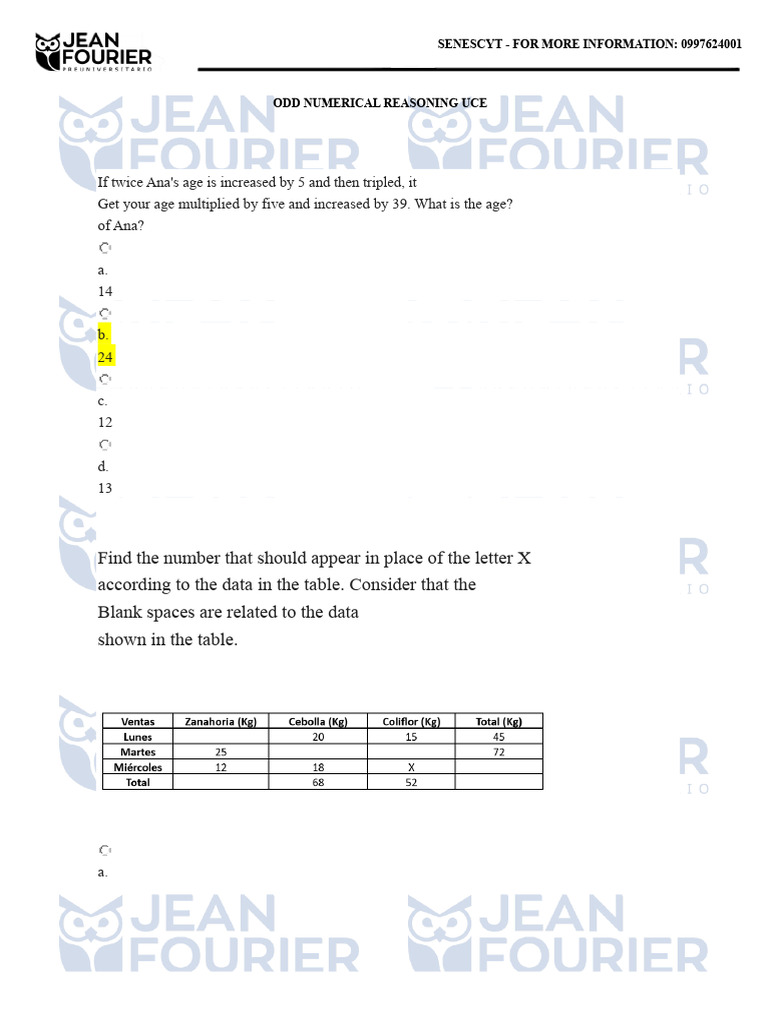 Odd Numerical Reasoning - UCE | PDF | Mathematical Logic | Logic