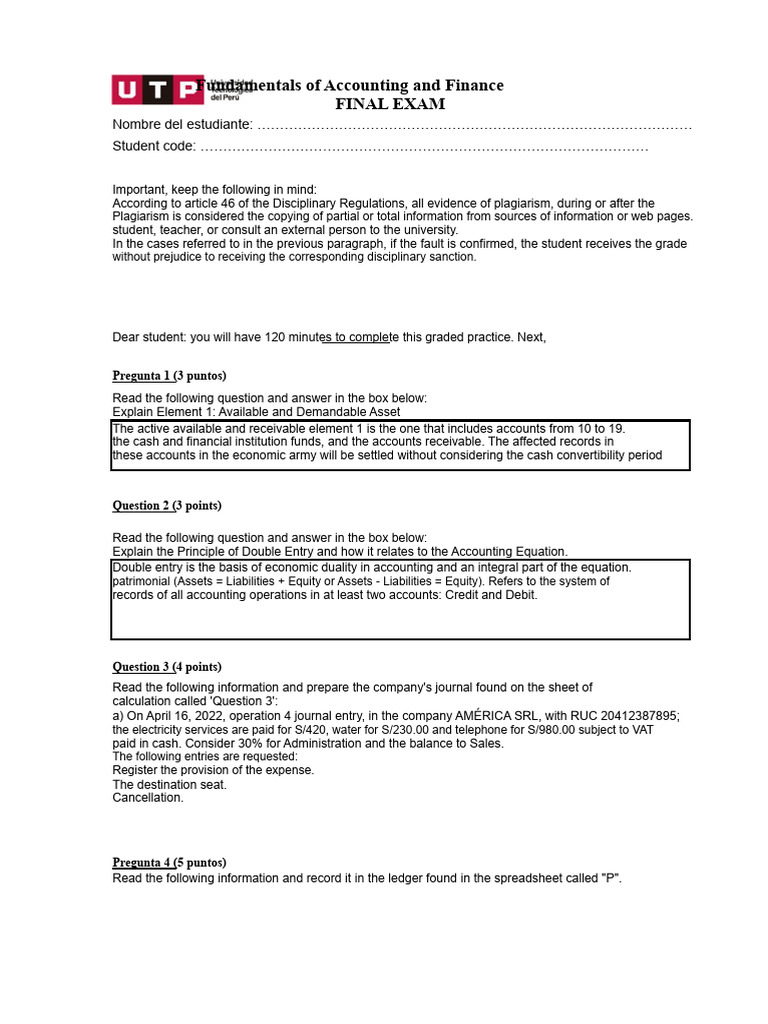 Fundamentals of Accounting and Finance Final Exam | PDF | Business ...