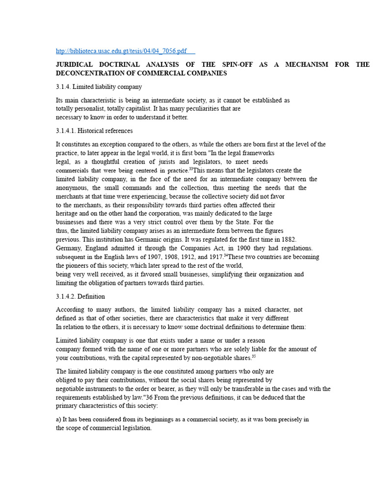 Limited Liability Company | PDF | Limited Partnership | Limited Liability