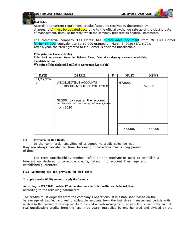 Bad Debts and Accounting Provisions Guide | PDF | Bad Debt | Expense