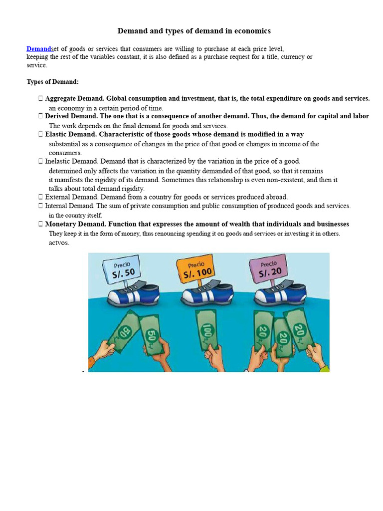 Demand and types of demand in economics | PDF | Demand | Elasticity ...