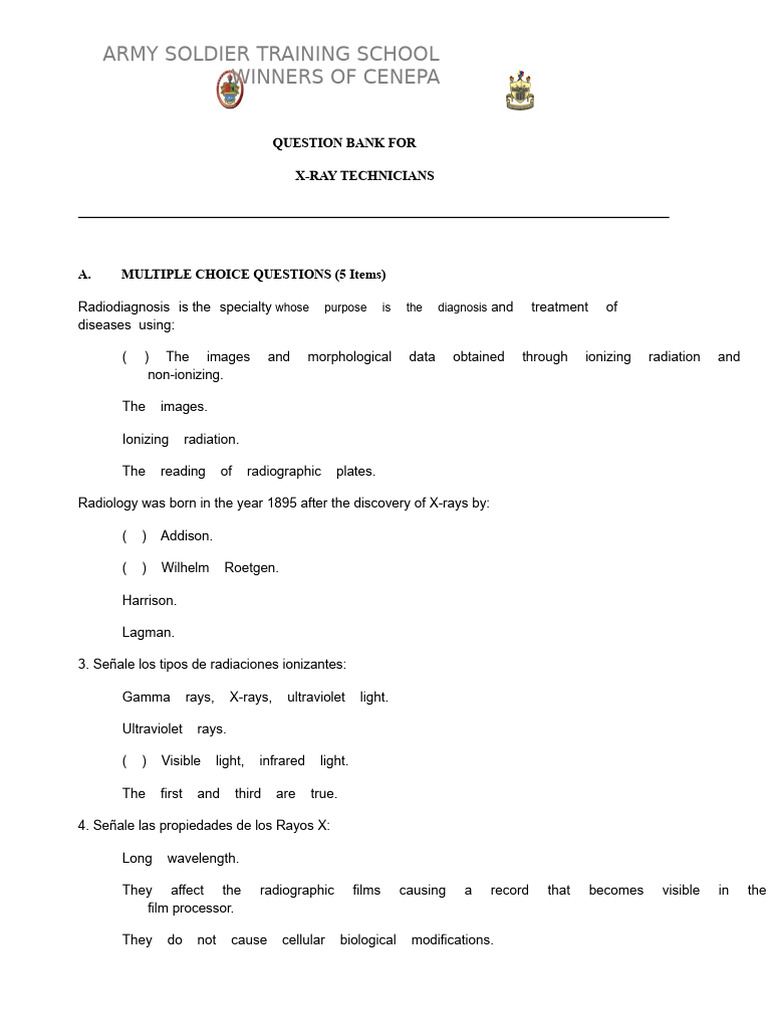 Web Radiology Question Bank | PDF | Radiation Therapy | X Ray