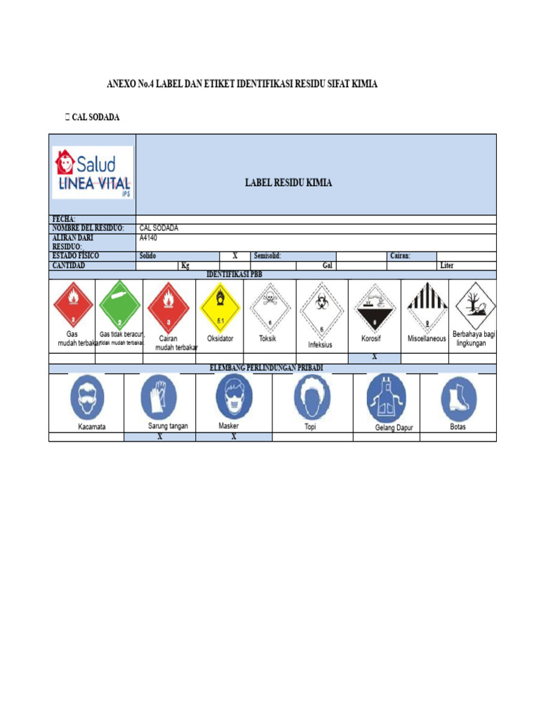 Label dan Etiket Residu Kimia | PDF