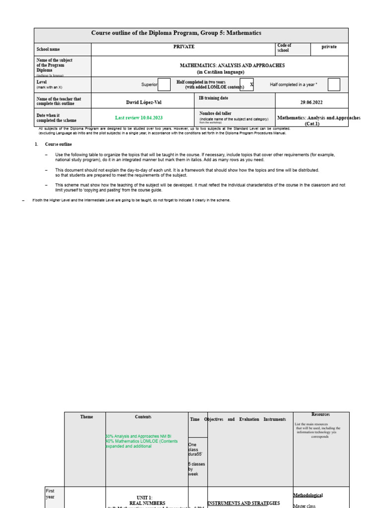 SCHEMA Mathematics - Analysis and Approaches April 2023 | PDF ...