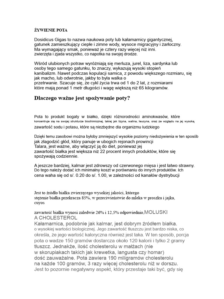 Żywienie Pota | PDF