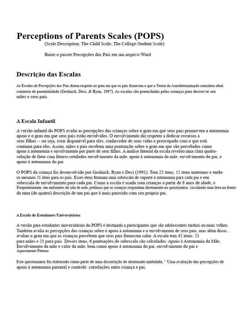 Versão POPS - College | PDF | Psicologia | Tempo