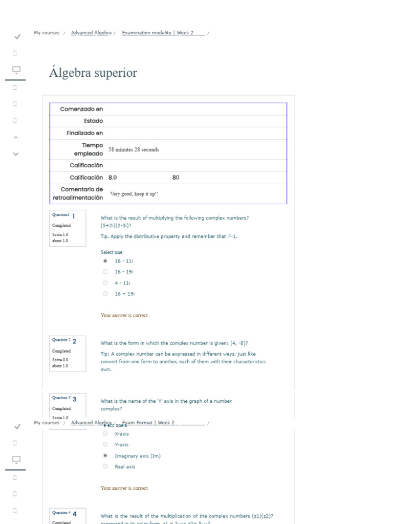 Advanced Algebra Course Overview | PDF | Complex Number | Algebra