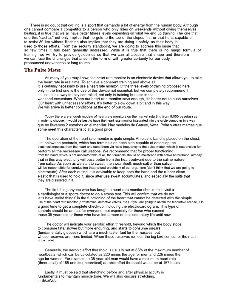 MTB Training Plan | PDF | Heart Rate | Heart