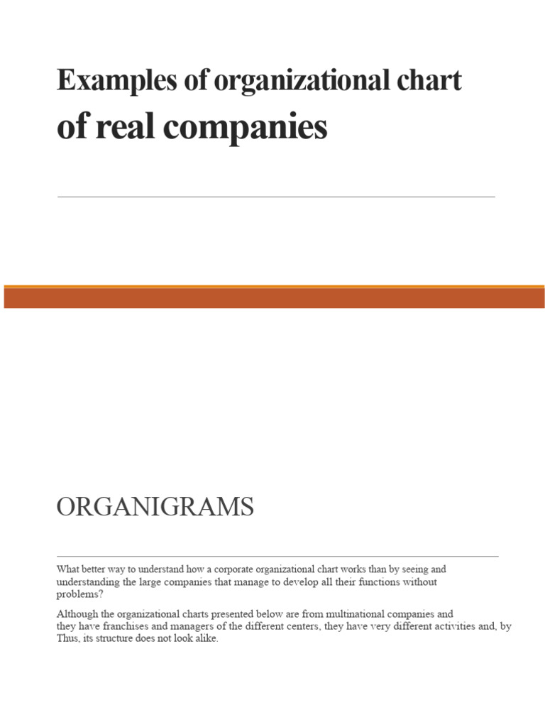 Organizational Charts of Major Companies | PDF