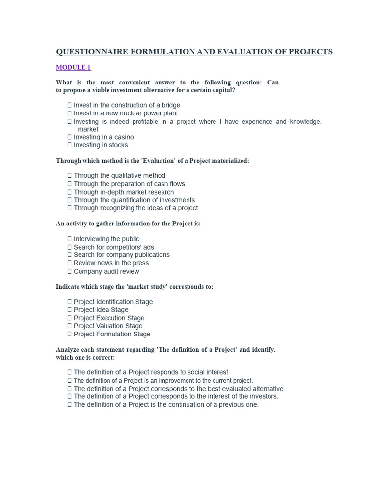 Project Evaluation and Formulation Guide | PDF | Internal Rate Of ...