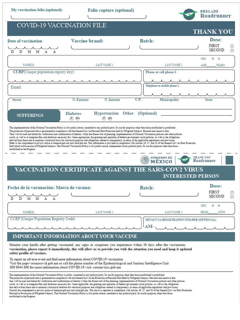 CURP Code for Vaccination Records | PDF | Information Privacy | Databases