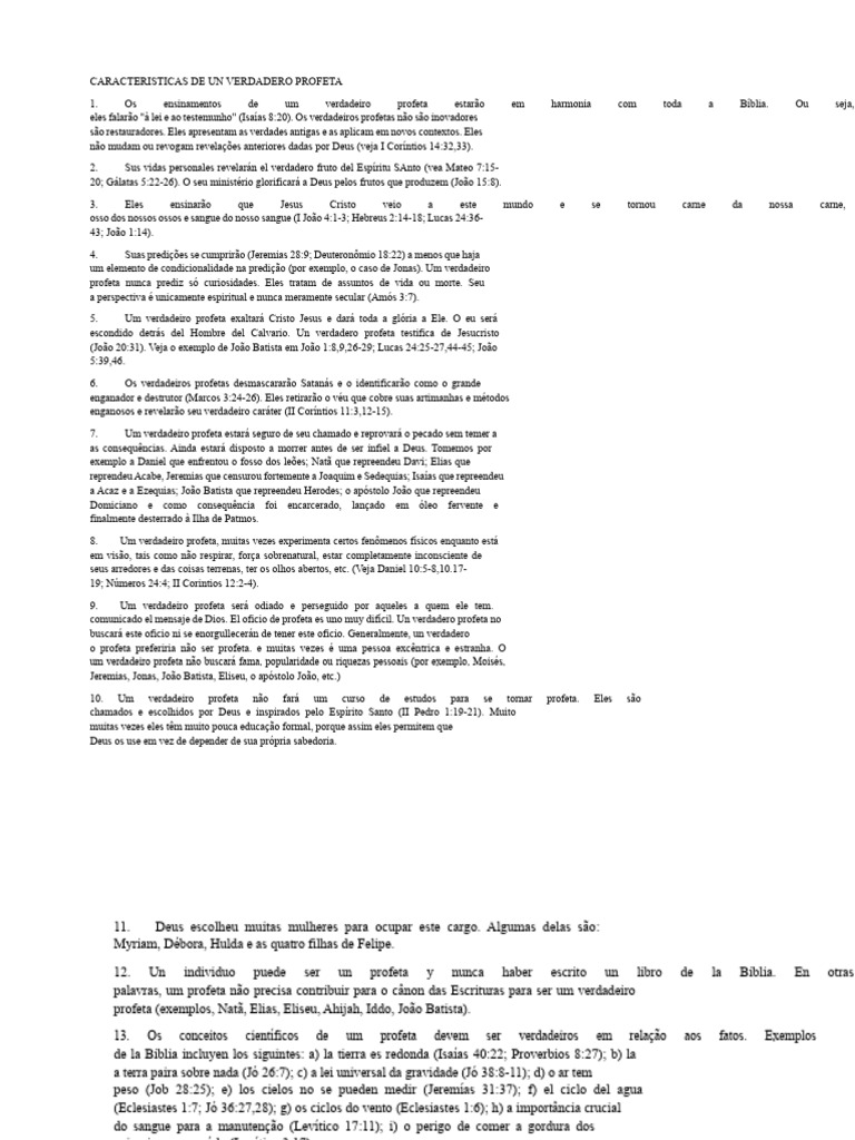 Características de Um Verdadeiro Profeta | PDF | Profeta | Jesus