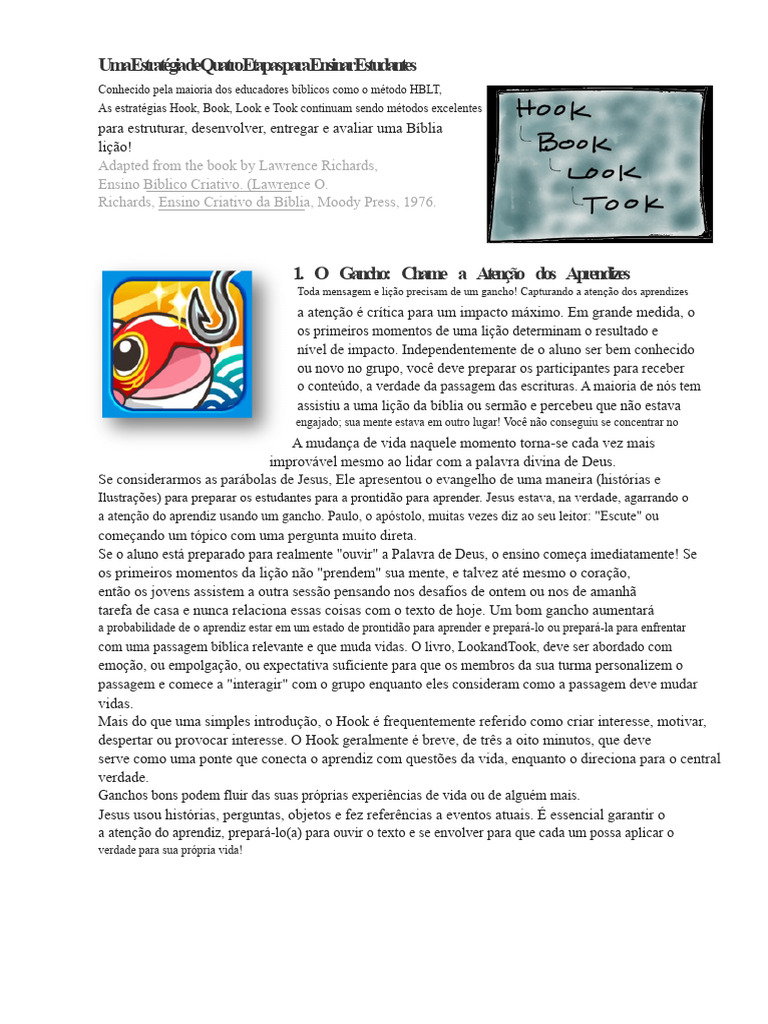 Estratégia HBLT para Ensino Bíblico | PDF | Bíblia | Aprendizado