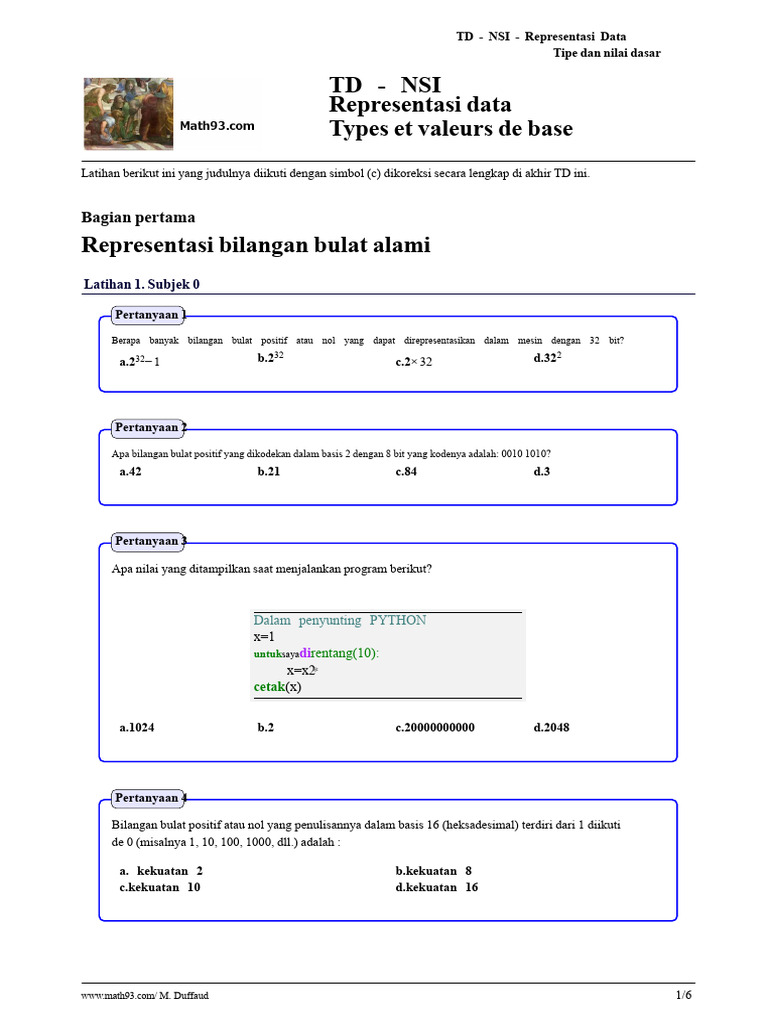 Representasi Data dalam Pemrograman Python | PDF