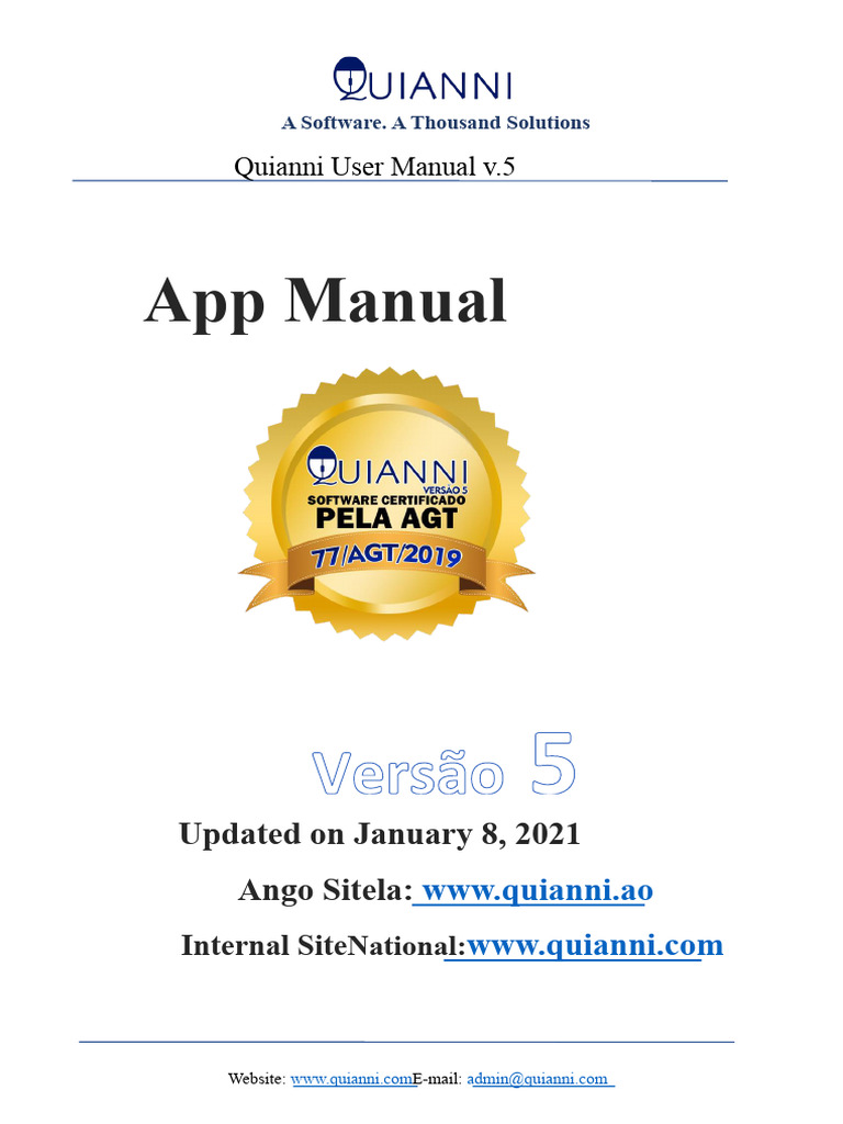 Quianni User Manual | PDF | Receipt | Websites